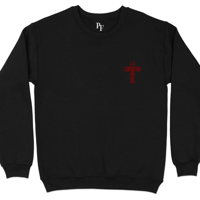 Stylish Jesus Saves Cross Print Sweatshirt product