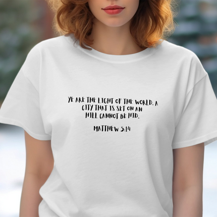 Inspirational Quote Matthew 5 14 White Shirt product