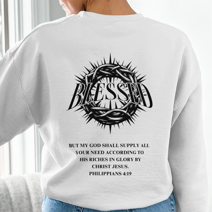 Blessed Philippians 4:19 Bible Verse Sweatshirt product type