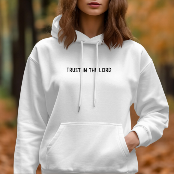 Trust in the Lord white hoodie product