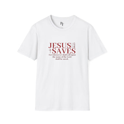 Jesus Saves Romans 10:13 T-Shirt | KJV Christian Witness Tee