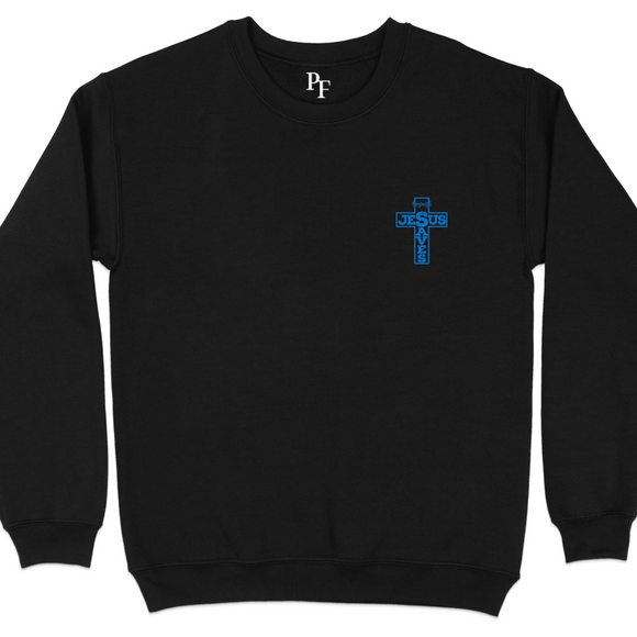 Religious Jesus Cross Black Crewneck Sweatshirt product