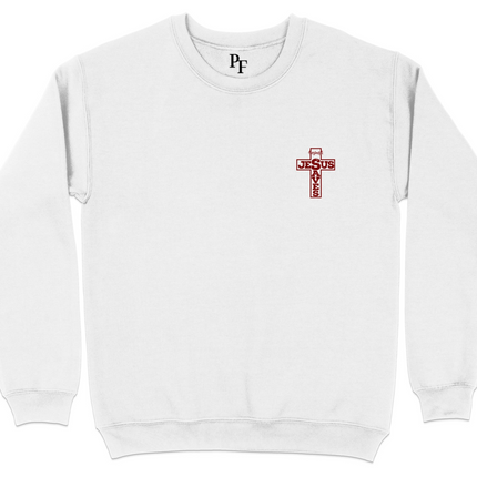 Jesus Words Cross Embroidered Sweatshirt product