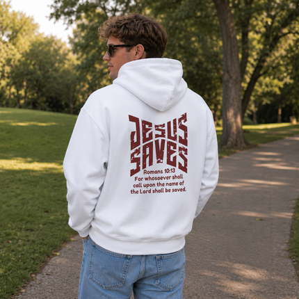 Jesus Saves Romans 10:13 Christian Hoodie
