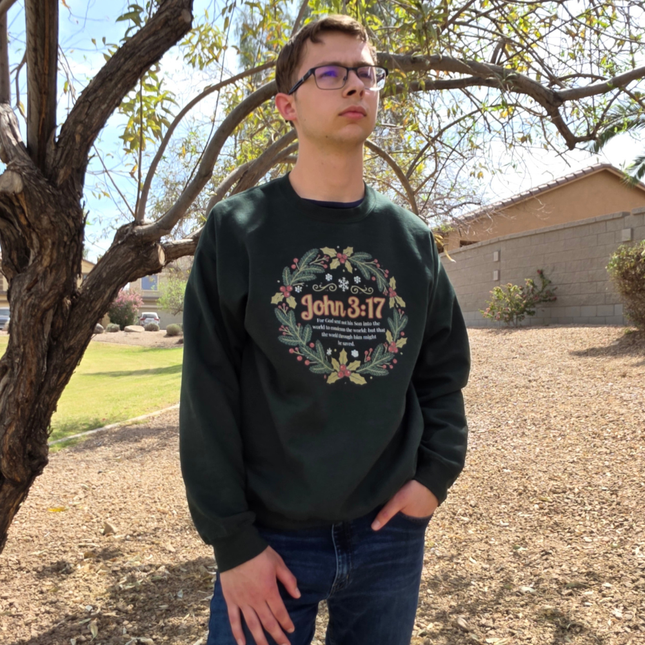 John 3:17 Christ Came to Save Christmas Sweatshirt