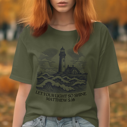Let Your Light So Shine Christian Lighthouse T-Shirt