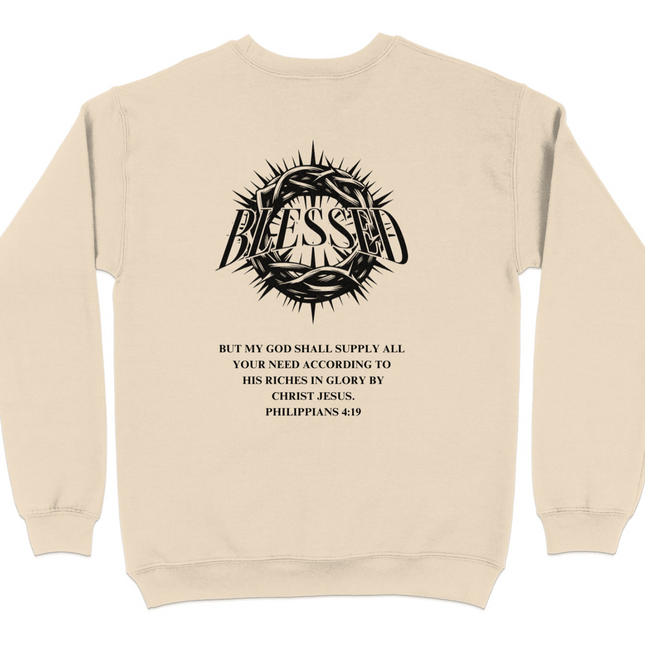 Blessed Philippians 4:19 Christian Sweatshirt - PURIFASHION Physical Item MD-105132192