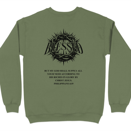Blessed Philippians 4:19 Christian Sweatshirt - PURIFASHION Physical Item MD-105132209