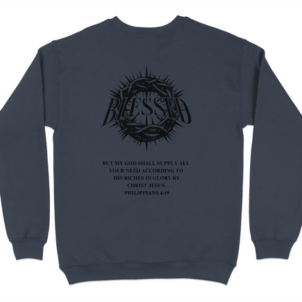 Blessed Philippians 4:19 Christian Sweatshirt - PURIFASHION Physical Item MD-105132221