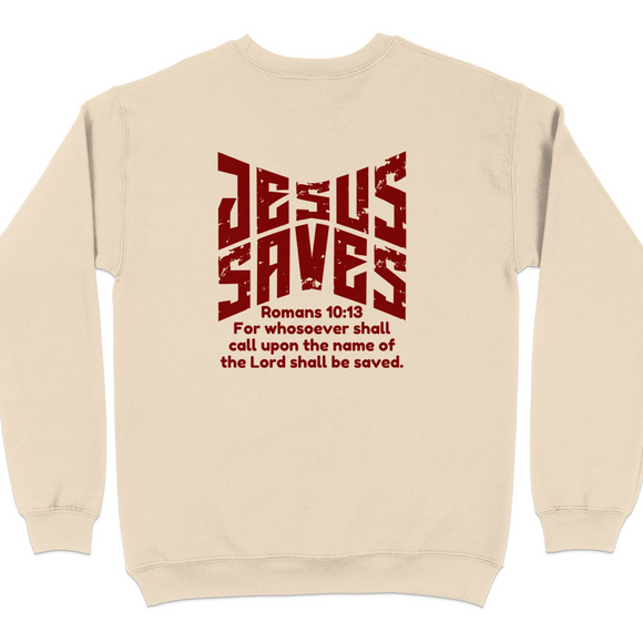 Jesus Saves Romans 10 13 Graphic Sweatshirt product type