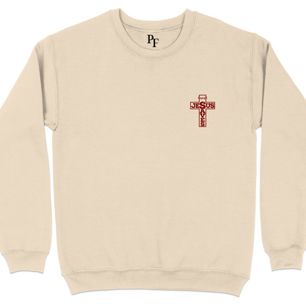 Jesus Cross Print Beige Sweatshirt Product