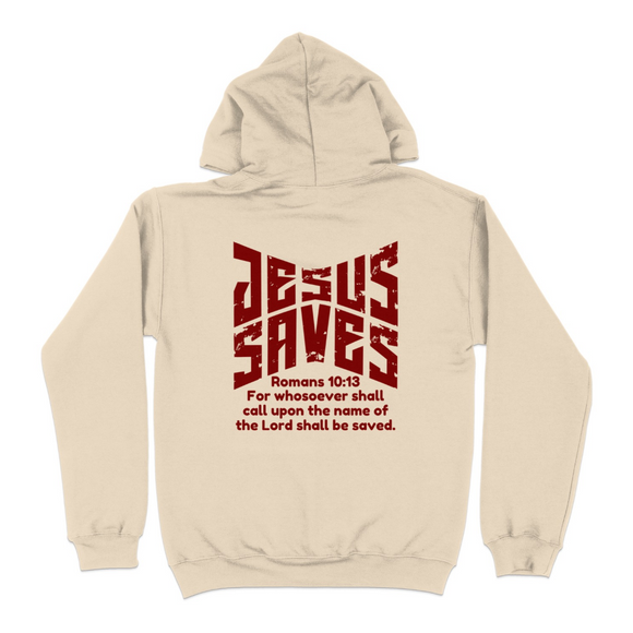 Jesus Saves Romans 10:13 Hoodie with Inspirational Message