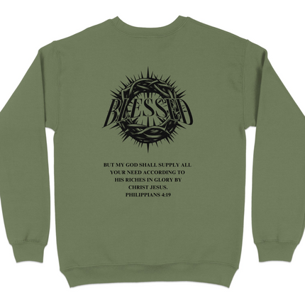 Blessed Philippians 4:19 Green Sweatshirt product type