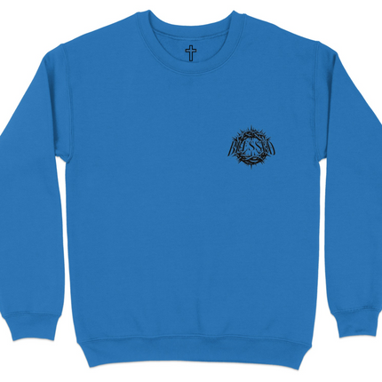 Blessed Sweatshirt with Cross and Crown Design product type