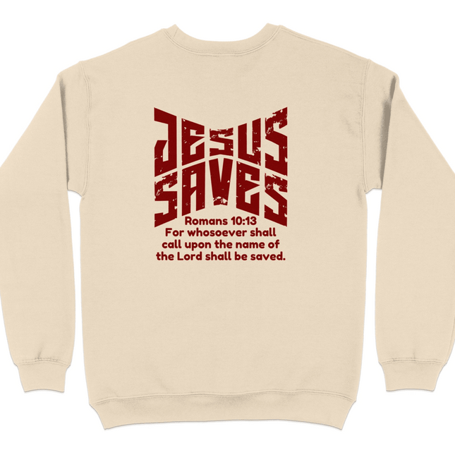 Jesus Saves Romans 10:13 Christian Sweatshirt - PURIFASHION Physical Item MD-112873771