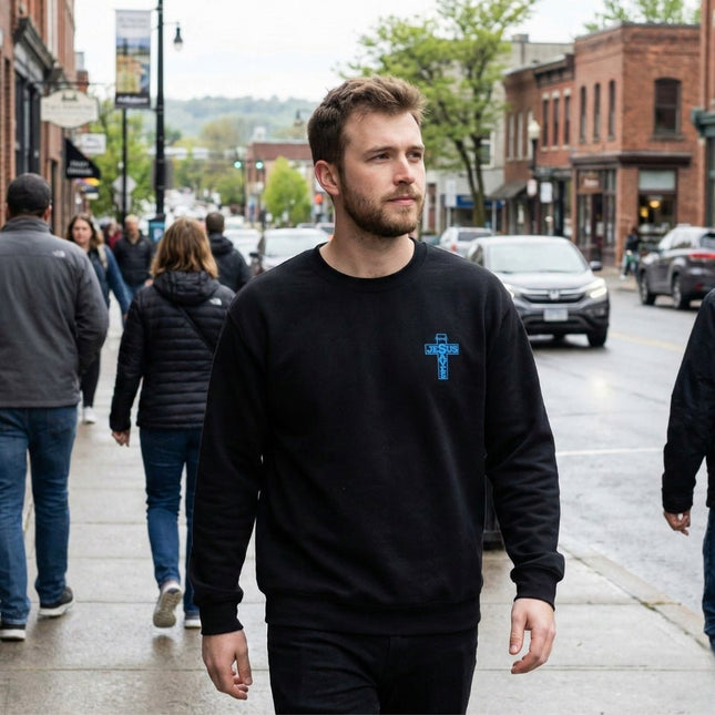 Jesus Saves Romans 10:13 Christian Sweatshirt - PURIFASHION Physical Item MD-112870644