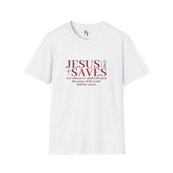 Jesus Saves Romans 10:13 T-Shirt | KJV Christian Witness Tee - PURIFASHION T-Shirt 32595842819899924653
