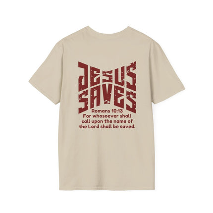 Jesus Saves T-Shirt - Romans 10:13 Christian Witnessing T-Shirt - PURIFASHION T-Shirt 46621394290677995401