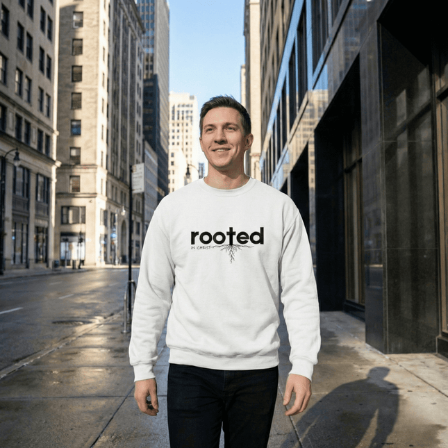 Rooted In Christ Sweatshirt - PURIFASHION Physical Item MD-74078026